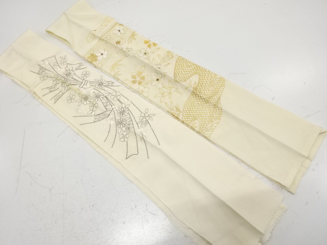 アンティーク　刺繍半衿2枚セット